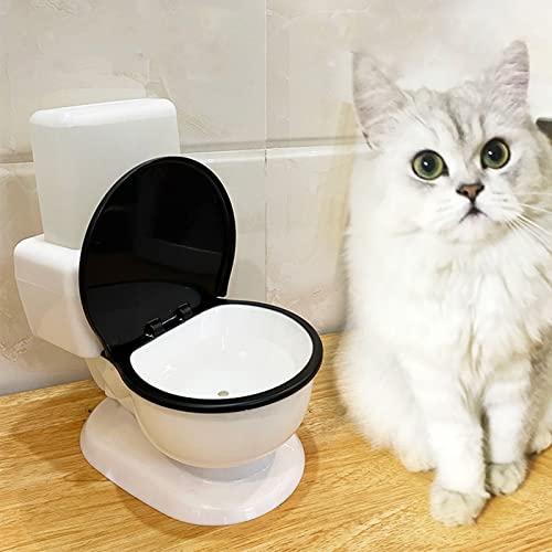 Dispensador de agua para gatos sin filtro diseño inodoro miniatura 3