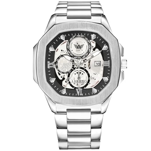 Image of Godfather Square Chrono Look New Golden Date Working Stainless Steel Strap Boys Analog Watches