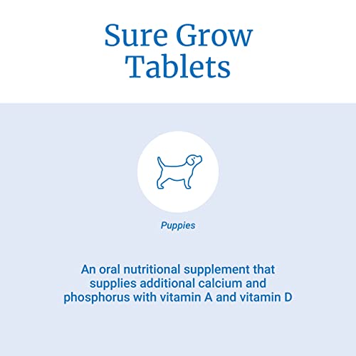 Petag Sure Grow 100 - Puppy Vitamins - Calcium & Phosphorus Supplement For Dogs - 100 Tablets #TOP3