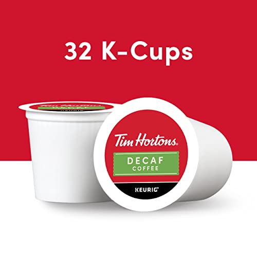 Tim Hortons Decaf, Medium Roast Coffee, Single-Serve K-Cup Pods Compatible With Keurig Brewers, 32Ct K-Cups, Red #TOP1