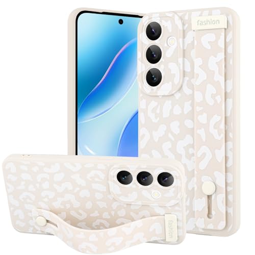 OOK Case for Samsung Galaxy S25 Plus with Finger Strap White Leopard