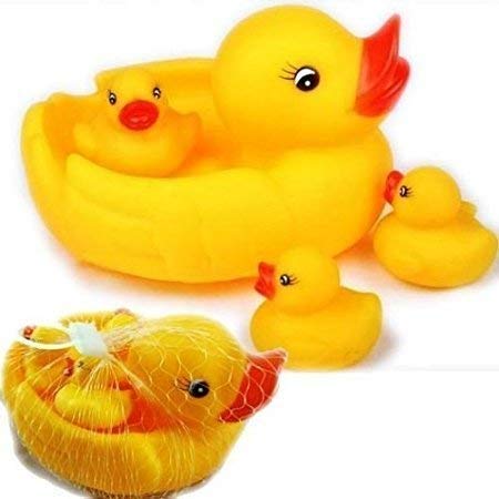 PRAGYA Kids Duck Family Toys, Chu Chu Sound Bathtub Toys for Toddler Kids1 Mom Duck & 3 Kids Ducks (4 Pcs Duck Family) Pack of 2 PYT_079