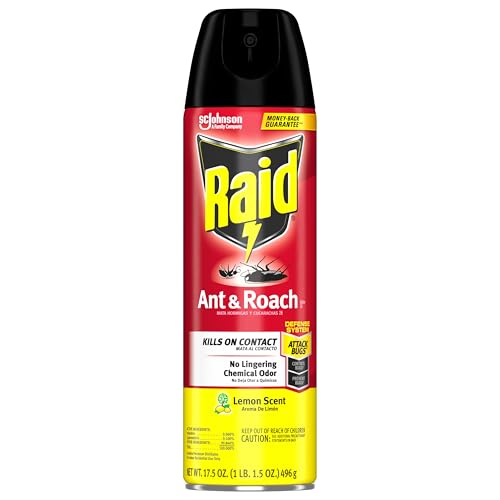 Raid Ant & Roach Killer Spray For Listed Bugs, Keeps Killing for Weeks, Lemon Scent, 17.5 oz - Thumbnail 2