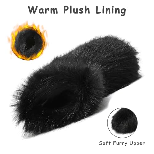Pisumg Girls Fur Boots,Kids Warm Plush Lining Furry Winter Boots for Toddler,Cozy Fluffy Snow Boots by Pisumg - Used condition - Image 4
