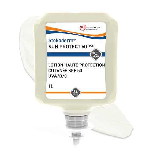 Éviter les coups de soleil avec Stokoderm Sun Protect 50 Pure recharge 1 L sans parfum