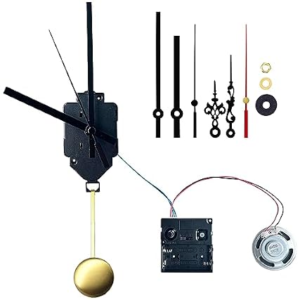 Win Taim 12888 Westminster Melody Chime Box Clock Mechanism with Pendulum and 2 Sets of Hands