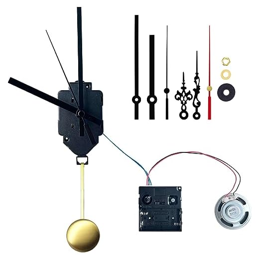 12888 Westminster Melody Chime Box Clock Mechanism with Pendulum and 2 Sets of Hands, Design Your Creative Wall Clock, Suitable for 8-14 inch Grandfather Clock Parts Replacement (17mm)
