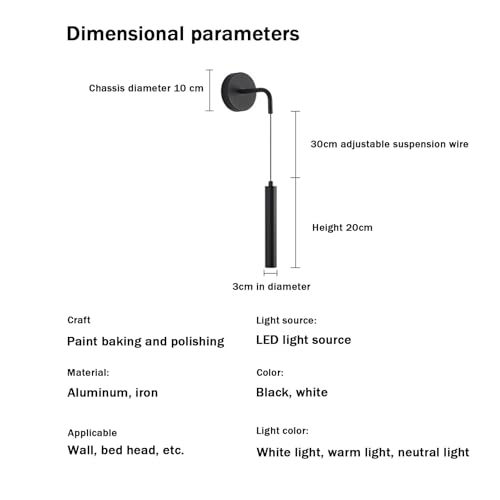 Luz de pared regulable y moderna de 30cm para iluminación interior de pasillos 5