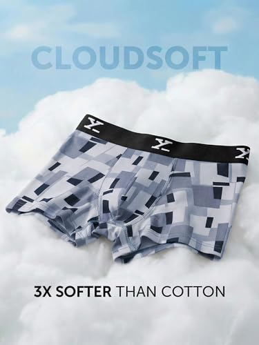 Image of XYXX Men's CloudSoft Modal Printed Trunks| Snug Fit, 4-Way Stretch & No-Marks Waistband Underwear for Man