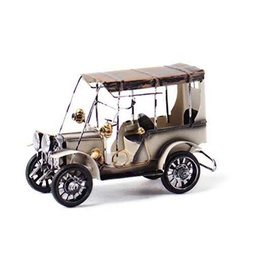 CLISPEED Modellini Auto Vintage Auto d'Epoca in Ferro Decorazione per Tavolo Bianco