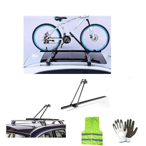 Compatible avec Toyota AYGO Porte-VÉLO pour Barres DE Toit Porte-Bagages DE Toit DE Voiture en Acier Poids Max 15KG Roues DE VÉLO 55MM SYSTÈME DE Fixation U-Type