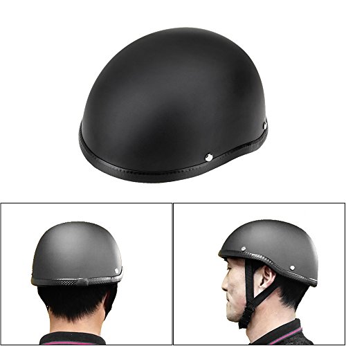 VISLONE Casque demi-jet pour moto, casque de moto noir mat, demi-casque universel pour moto, scooter, vélo électrique (convient pour tour de tête 54-60 cm) Noir