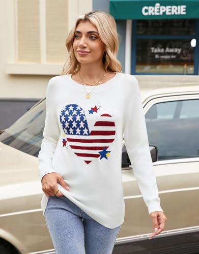 Women's Big Cute Heart Pullover Sweaters Color Block Long Sleeve Crew Neck Valentine Sweater3