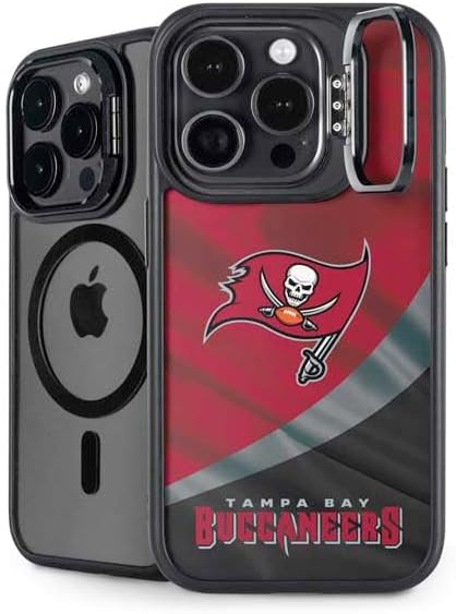 Skinit Kickstand Phone Case Compatible with iPhone 15 Pro Max - Officially Licensed NFL Tampa Bay Buccaneers Distressed Design