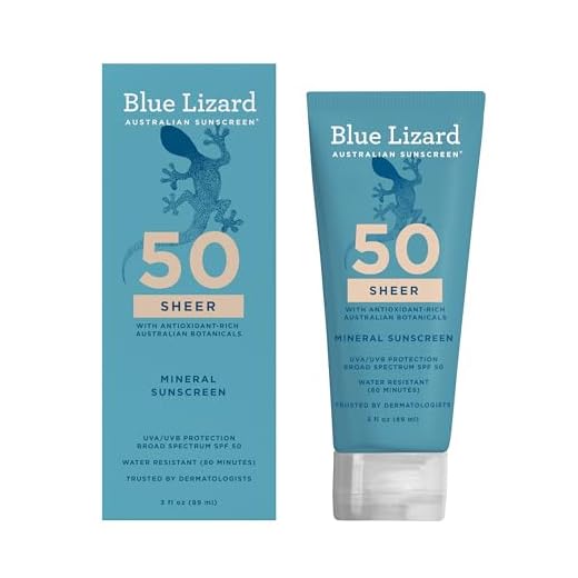 Blue Lizard Australian Sheer Body Mineral Sunscreen Lotion, SPF 50, 3 fl oz