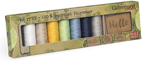 Gutermann creativ set de hilos de coser rPET con 8 bobinas Coselo...