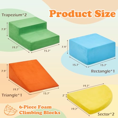 Kizland KI240301-0006-01NEW 6 Pieces Climbing Toys For Toddlers thumb #1