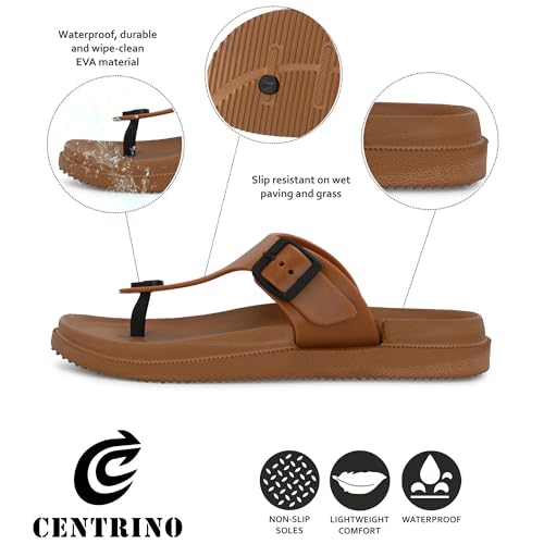 Image of Centrino Slides for Men | Comfortable & Stylish with Soft Insole | Trendy Design with Support Strap | Perfect for Spring Summer Traveling, Walking |Stylish & Everyday Flip Flops for Gents (7306)
