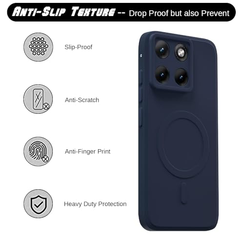 Image of Back Cover | MagFit Ring Design (Non-Magnetic) | Shockproof Case | Anti-Slip Grip | Raised Camera Edges | Slim Protective Case for Motorola Moto Edge 70 Fusion 5G (Steel Blue)