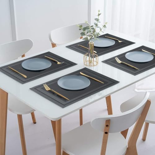 Miniatura 5 de Ipea Manteles Individuales E Mesa Elegantes 45 X 30 Cm Para Cena, Almuerzo, Desayuno - 6 Unidades - Mantel Individual Lavable, Resistente Calor, Antideslizante, Antimanchas Para Mesa De Cocina - Gris
