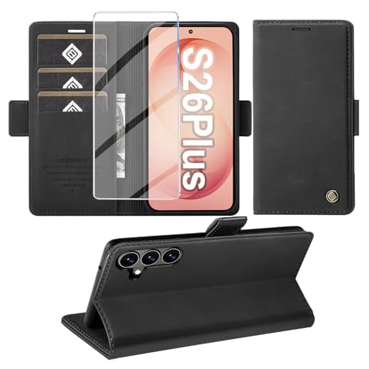 KOGENG Coque pour Samsung Galaxy S26 Plus, Magnétique Housse en Cuir PU Premium Etui à Rabat, Pochette de Flip Portefeuille Antichoc Coque Protection Telephone pour Samsung S26 Plus Case (Noir)