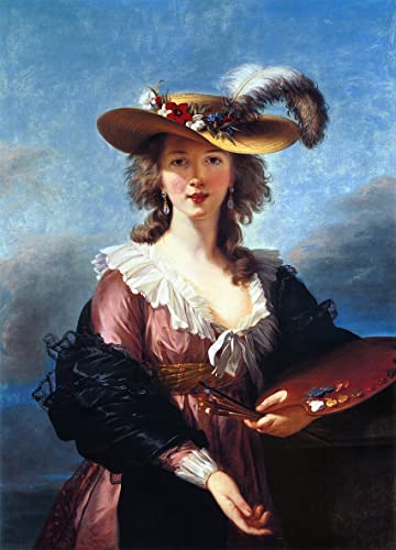 Impression Toile Vigee Lebrun autoportrait de caractere pour decoration salon cosy