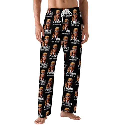 PIVUWXOB Mens Pajama Pants Trump Lounge Pants Sleepwear Casual Cute Warm Bottoms PJs L