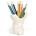 ComSaf Cute Hippo Shaped Pen Pencil Holder, White Ceramic Succulent Planter Pots for Home Office Decoration Desk Organization, Set of 1