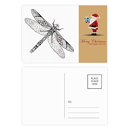 20 Cartes Postales Libellule et Père Noël pour Vos Vœux de Fin d'Année