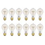 Globe Electric 34841 60W Edison Quad Loop Incandescent Filament Light Bulb 12-Pack, E26 Base, 245 Lumens, Dimmable, 12 Pack, A19 Vintage, 12 Count