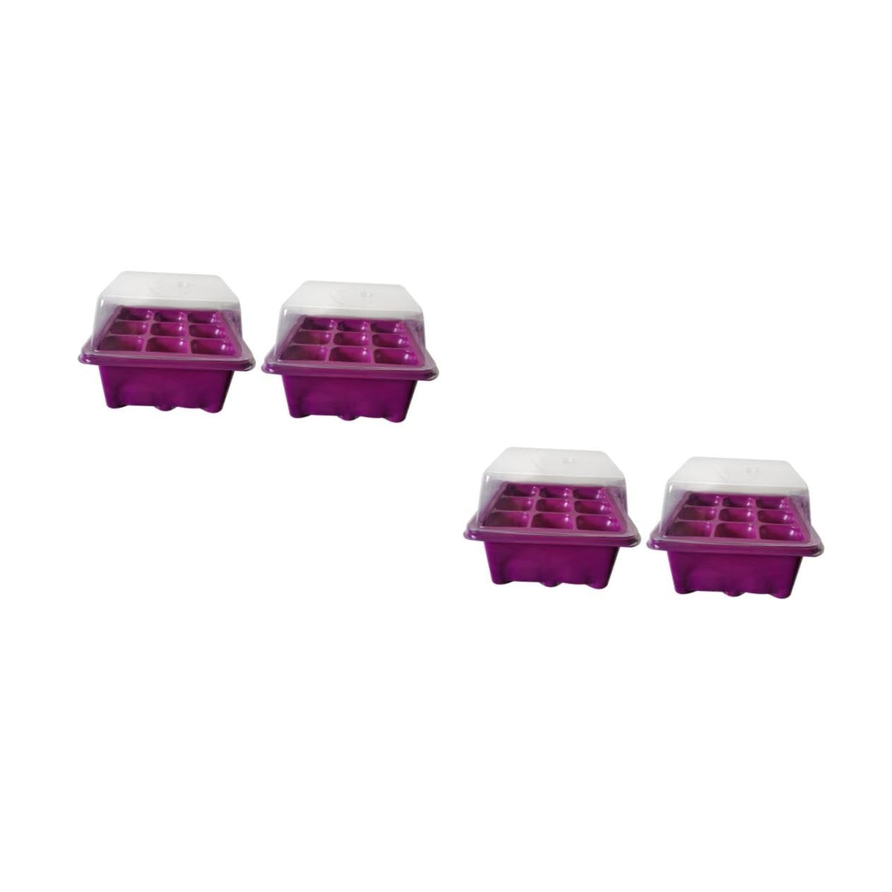 SUPVOX 2 Juegos Vivero De 9 Hoyos Equipo Fabricante De Brotes Plantas Falsas Luces De Cultivo para Plantas De Interior Estera Propagación El Plastico Púrpura 2 Piezas * 2
