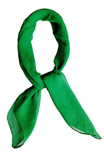 Topmode - Cachecol quadrado (70 cm, cor lisa, mulheres/crianças), verde, 70 * 70cm