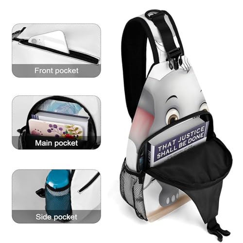 Cartoon Pumpkin Head Sling Bag for Men Women - Adjustable Crossbody Chest Backpack, 15" Travel Hiking Fanny Pack4