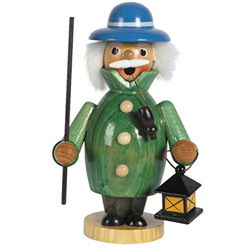 OBC Räuchermännchen Nachtwächter grün, 18 cm, Dekofigur handbemalt im Kunsthandwerks-Stil/Räuchermann/Räucherfigur aus Holz