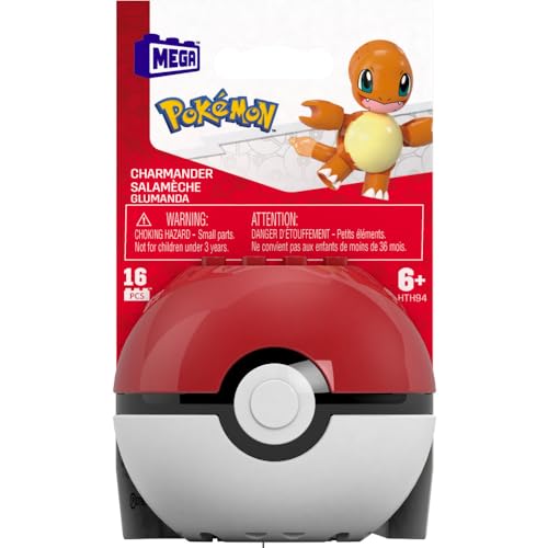 MEGA Pokémon Construction Toy Pokémon Evergreen Charmander Ball for Kids Ages 6 and Up