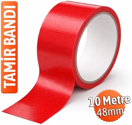 Kırmızı Tamir Bandı 48mm x10mt Suya Dayanıklı Güçlü Yapışkan Bant İzolasyon Tamirat Bandı - Görsel 3