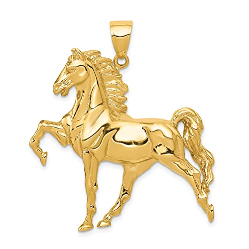 14K Yellow Gold Horse Charm Equestrian Pendant Jewelry