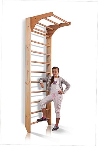 Miniatura 5 de Barras de pared con barras de inmersión CM-01-220, juego de escaleras suecas de madera de 87 pulgadas barras ajustables para entrenamiento y terapia