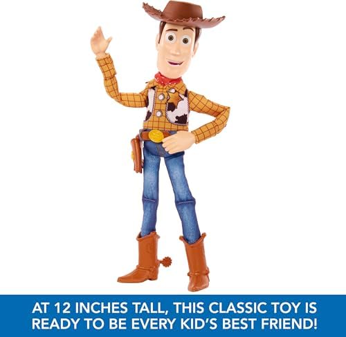 Mattel Disney Pixar Toy Story Talking Woody Action Figure & Accessory, Roundup Fun 12-inch Collectible with 30+ Sounds & Phrases - 4