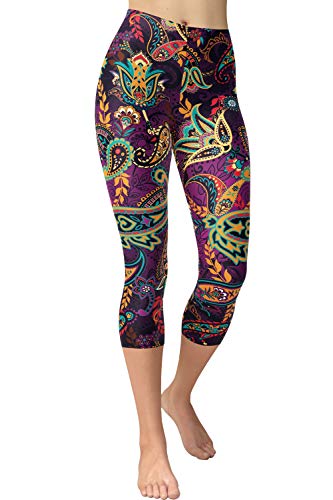 VIV Collection Plus Size Print Capri Leggings, Wildforest Paisley
