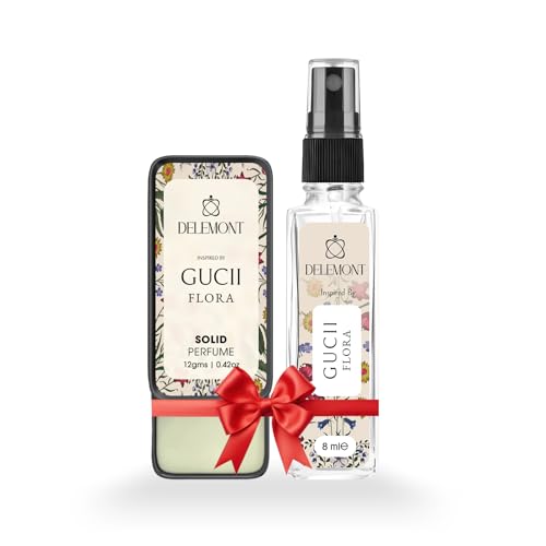 Image of Solid Parfum for Men & Women - Luxurious Romantic Solid and Liquid Perfume with Long-Lasting Fragrance, 12g+8ml Combo - Sensual & Elegant Scent for Special Occasions (Gucii Flora)