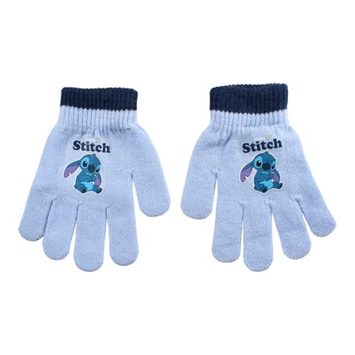 Disney Lilo & Stitch, Pack Bonnet + Gants + Écharpe, Enfant, Extensible (1 à 12 Ans), Doux, Mignon, Chaud, Chapeaux, Fille, Garçon, Modèle DIS LIS 5238D096 S1-TU – vue 4