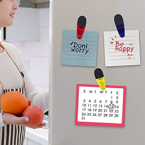 3-1/4" Length Plastic Refrigerator Magnet Clips Set, Multipurpose Clips - Set of 6 (Multi Color) — view 5