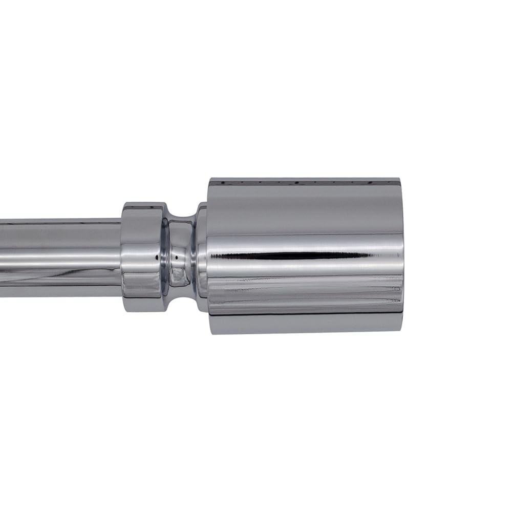 LuminoHarper Single Curtain Rod Set, 1” Diameter, Curtain Rod, Drapery Rod, Decorative Rod, Décor, Plated Chrome, 72-144" Width