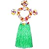 Hawaii Dancing Hula Set Grass Skirt Adult Costume SuitSkirt ColorGreen,Thicken