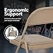 Oline Vinyl Folding Chairs, Padded Vinyl Cushion Chairs with Durable Metal Frame, Indoor Outdoor Stackable Foldable Guest Chairs for Office Wedding Kitchen Dining, 300lb Capacity (Khaki, 1 Pack)