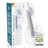 SANIGERS® Haltegriff mit Saugnapf I EXTRA STARKER HALT 110 KG I 33 CM Haltegriff Dusche ohne Bohren, Haltegriffe für Senioren, Badewannengriff ohne Bohren, Duschgriff mit Saugnapf, Sauggriff Bad