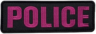 uuKen Embroidered Fabric Pink US Police Women Officer Department Morale Patch 6x2 inches