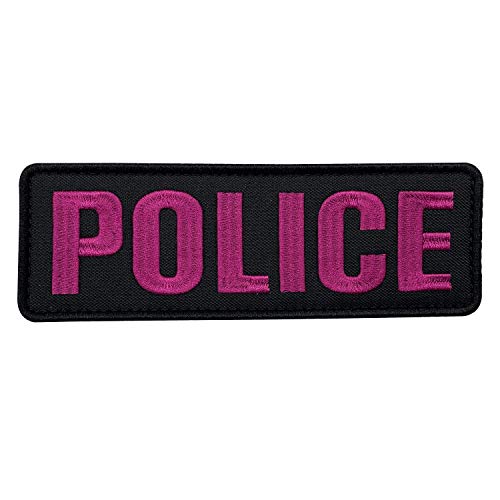 uuKen Embroidered Fabric Pink US Police Women Officer Department Morale Patch 6x2 inches