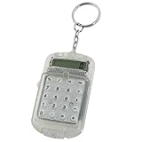  TOOGOO(R) Claro Cubierta de plastico Mini calculadora electronica de 8 digitos con llavero